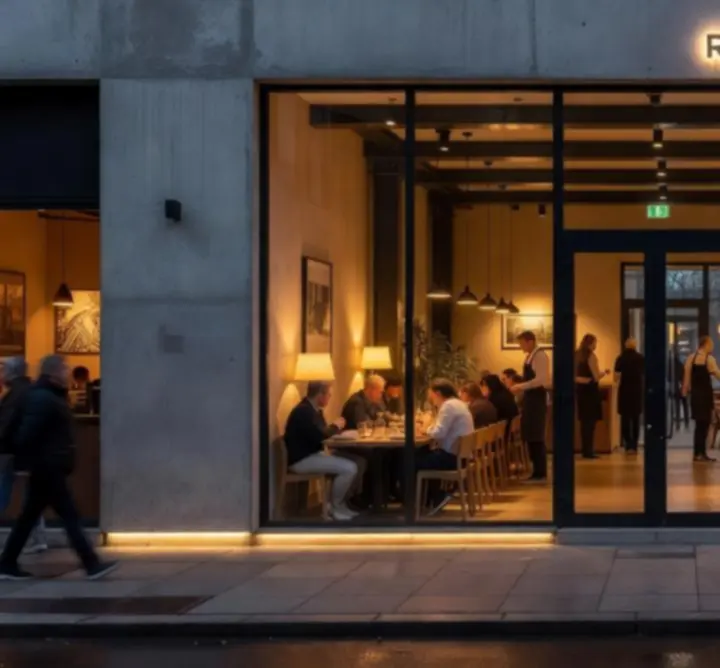 Večerní atmosféra restaurace MESTSKY PROGRAM