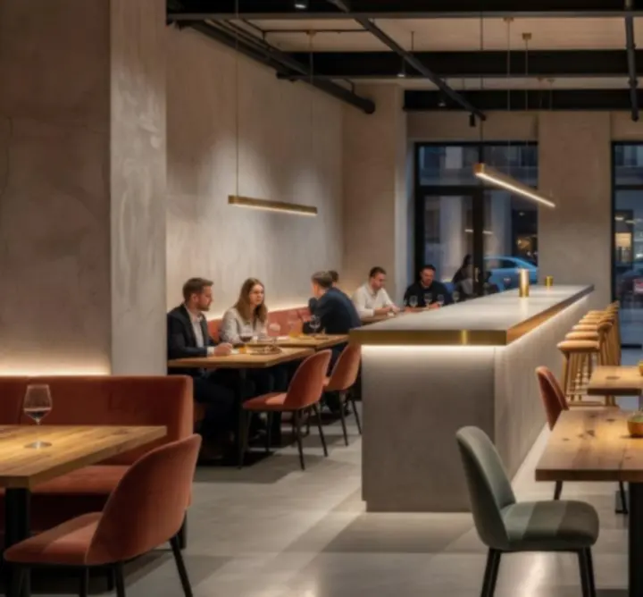Interiér moderní městské restaurace MESTSKY PROGRAM