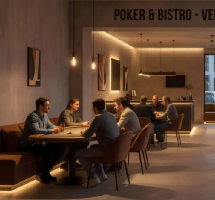 Moderní urbánní interiér s pokerovým stolem